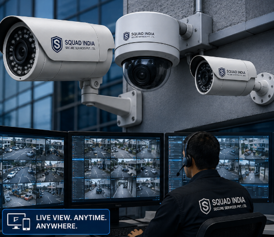 CCTV surveillance camera system monitored by Squad India
